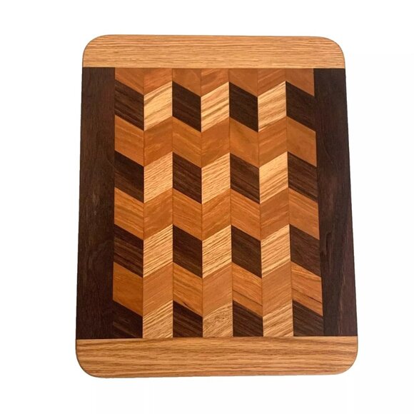 Cutting Board Walnut / Oak / Cherry Hardwoods Hand Crafted Reversible - Picture 4 of 10